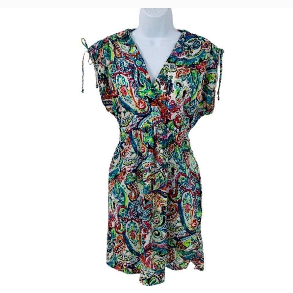 Lauren Ralph Lauren Paisley Cotton Swim Cover Dress XSMALL